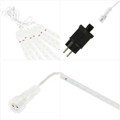 LED cencúle 8ks - 4,2m, 288LED, IP44, studená biela