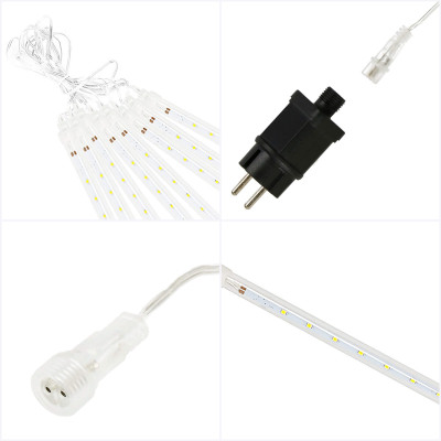 LED cencúle 8ks - 4,2m, 288LED, IP44, studená biela