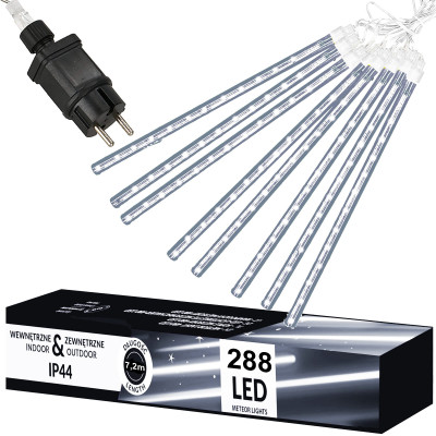 LED cencúle 8ks - 4,2m, 288LED, IP44, studená biela