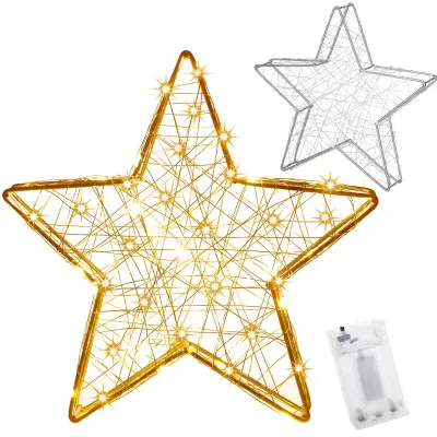 LED Hviezda - 30cm, 30LED, 3xAA, IP20, teplá biela