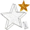 LED Hviezda - 30cm, 30LED, 3xAA, IP20, teplá biela