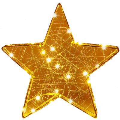 LED Hviezda - 30cm, 30LED, 3xAA, IP20, teplá biela