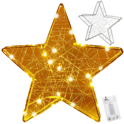 LED Hviezda - 30cm, 30LED, 3xAA, IP20, teplá biela