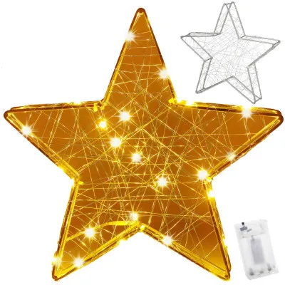 LED Hviezda - 30cm, 30LED, 3xAA, IP20, teplá biela