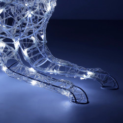 LED Sob ležiaci - 60cm, 130LED, časovač, IP44, studená biela