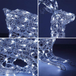 LED Sob ležiaci - 60cm, 130LED, časovač, IP44, studená biela