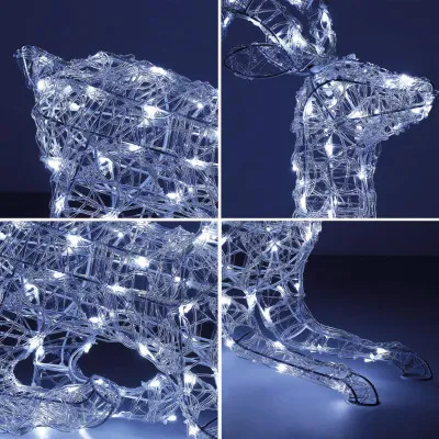 LED Sob ležiaci - 60cm, 130LED, časovač, IP44, studená biela