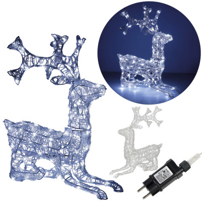 LED Sob ležiaci - 60cm, 130LED, časovač, IP44, studená biela