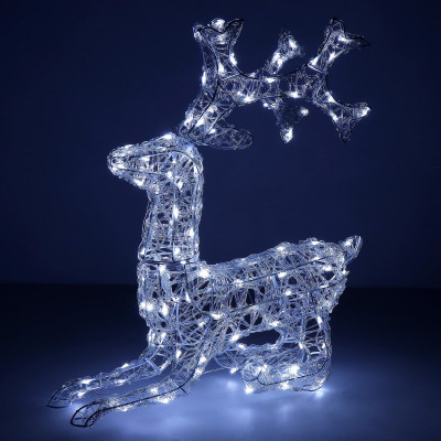 LED Sob ležiaci - 60cm, 130LED, časovač, IP44, studená biela