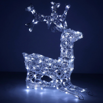 LED Sob ležiaci - 60cm, 130LED, časovač, IP44, studená biela