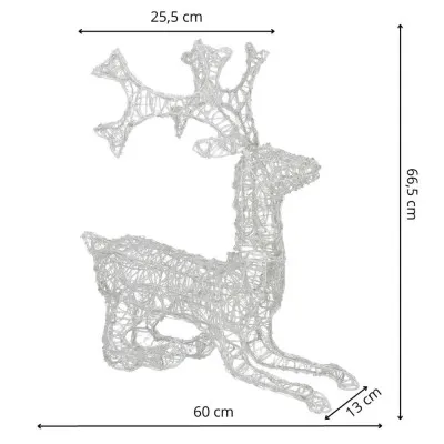 LED Sob ležiaci - 60cm, 130LED, časovač, IP44, studená biela