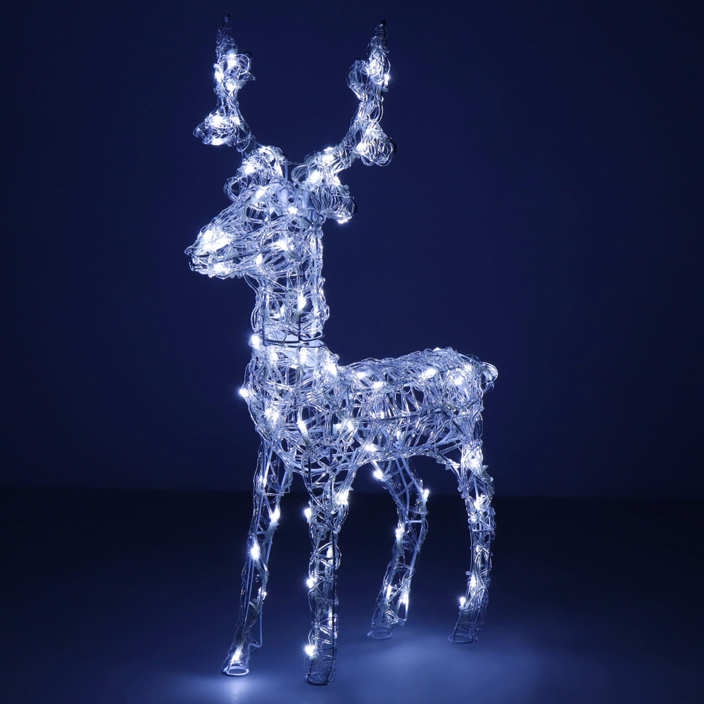 LED Sob - 42cm, 100LED, časovač, IP44, studená biela