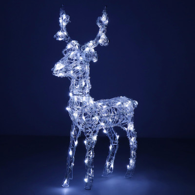 LED Sob - 42cm, 100LED, časovač, IP44, studená biela