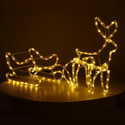 LED Sob so saňami - 120cm, 144LED, IP44, teplá biela