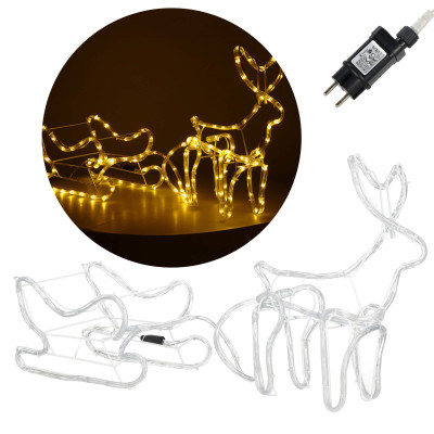 LED Sob so saňami - 120cm, 144LED, IP44, teplá biela