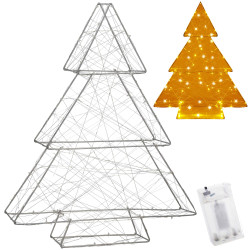 LED Vianočný stromček - 60cm, 100LED, 3xAA, IP20, teplá biela