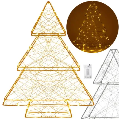 LED Vianočný stromček - 60cm, 100LED, 3xAA, IP20, teplá biela