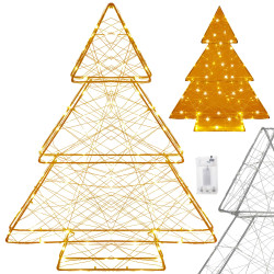 LED Vianočný stromček - 60cm, 100LED, 3xAA, IP20, teplá biela