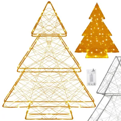 LED Vianočný stromček - 60cm, 100LED, 3xAA, IP20, teplá biela