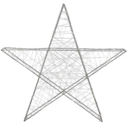 LED Hviezda - 55cm, 100LED, 3xAA, IP20, teplá biela