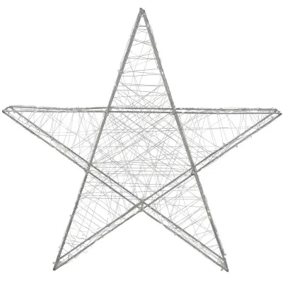 LED Hviezda - 55cm, 100LED, 3xAA, IP20, teplá biela