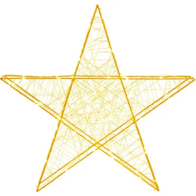 LED Hviezda - 55cm, 100LED, 3xAA, IP20, teplá biela