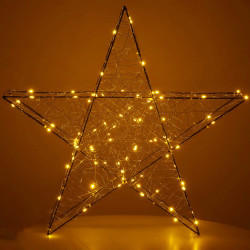 LED Hviezda - 55cm, 100LED, 3xAA, IP20, teplá biela