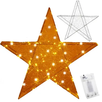 LED Hviezda - 55cm, 100LED, 3xAA, IP20, teplá biela