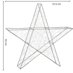 LED Hviezda - 55cm, 100LED, 3xAA, IP20, teplá biela