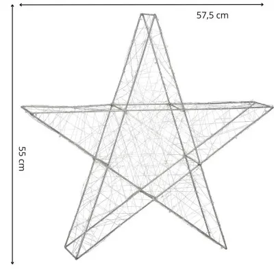 LED Hviezda - 55cm, 100LED, 3xAA, IP20, teplá biela