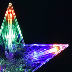 LED Hviezda na vianočný stromček - 17,5 cm, 10 LED, 3xAA, IP20, multicolor