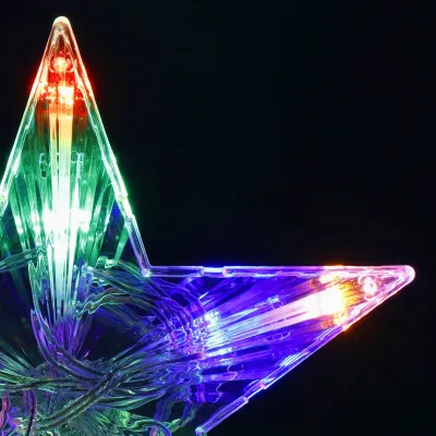 LED Hviezda na vianočný stromček - 17,5 cm, 10 LED, 3xAA, IP20, multicolor