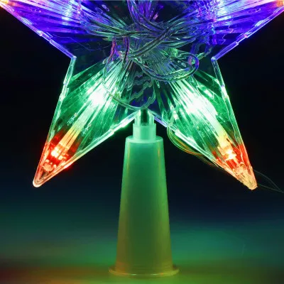 LED Hviezda na vianočný stromček - 17,5 cm, 10 LED, 3xAA, IP20, multicolor