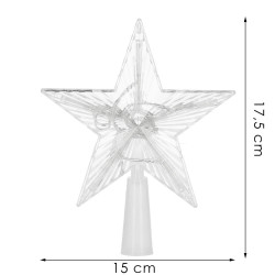 LED Hviezda na vianočný stromček - 17,5 cm, 10 LED, 3xAA, IP20, multicolor