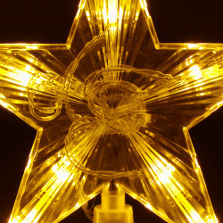 LED Hviezda na vianočný stromček - 17,5cm, 10LED, 3xAA, IP20, teplá biela