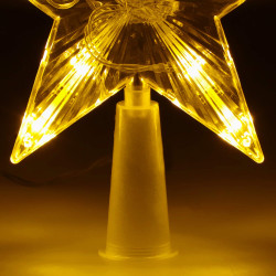 LED Hviezda na vianočný stromček - 17,5cm, 10LED, 3xAA, IP20, teplá biela