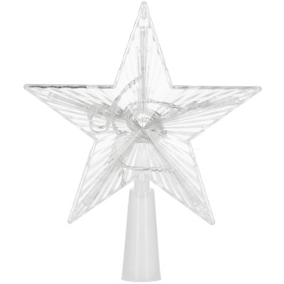 LED Hviezda na vianočný stromček - 17,5cm, 10LED, 3xAA, IP20, teplá biela