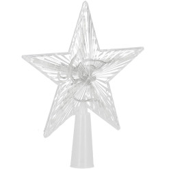 LED Hviezda na vianočný stromček - 17,5cm, 10LED, 3xAA, IP20, teplá biela