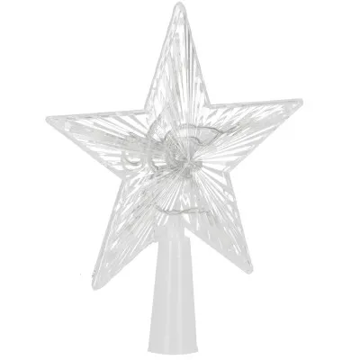 LED Hviezda na vianočný stromček - 17,5cm, 10LED, 3xAA, IP20, teplá biela