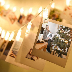 LED reťaz Klipy - 2,5m, 20LED, 3xAA, IP20, teplá biela