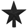 Hviezda na stromček 15cm trblietavá čierna, vianočná ozdoba
