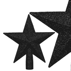 Hviezda na stromček 15cm trblietavá čierna, vianočná ozdoba