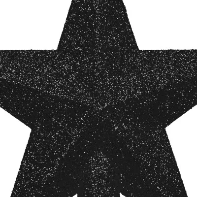 Hviezda na stromček 15cm trblietavá čierna, vianočná ozdoba