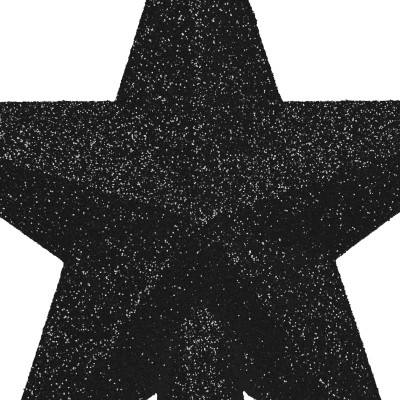 Hviezda na stromček 15cm trblietavá čierna, vianočná ozdoba