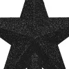 Hviezda na stromček 15cm trblietavá čierna, vianočná ozdoba