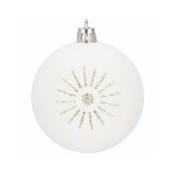 Vianočné banky bielo-zlaté mix - 7cm, sada 30ks