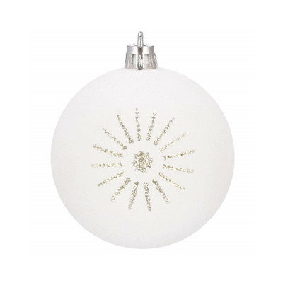 Vianočné banky bielo-zlaté mix - 7cm, sada 30ks