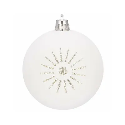 Vianočné banky bielo-zlaté mix - 7cm, sada 30ks