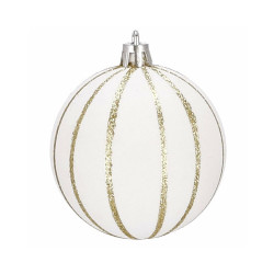 Vianočné banky bielo-zlaté mix - 7cm, sada 30ks