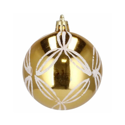 Vianočné banky bielo-zlaté mix - 7cm, sada 30ks